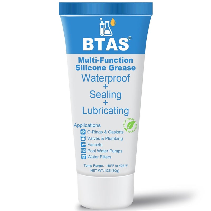 BTAS Plumbers Silicone Grease Food Grade for Faucet O Ring Valve Rubber Pool Pump Lubricant Sealing Waterproof 1 oz 1 Pcs - Image 1